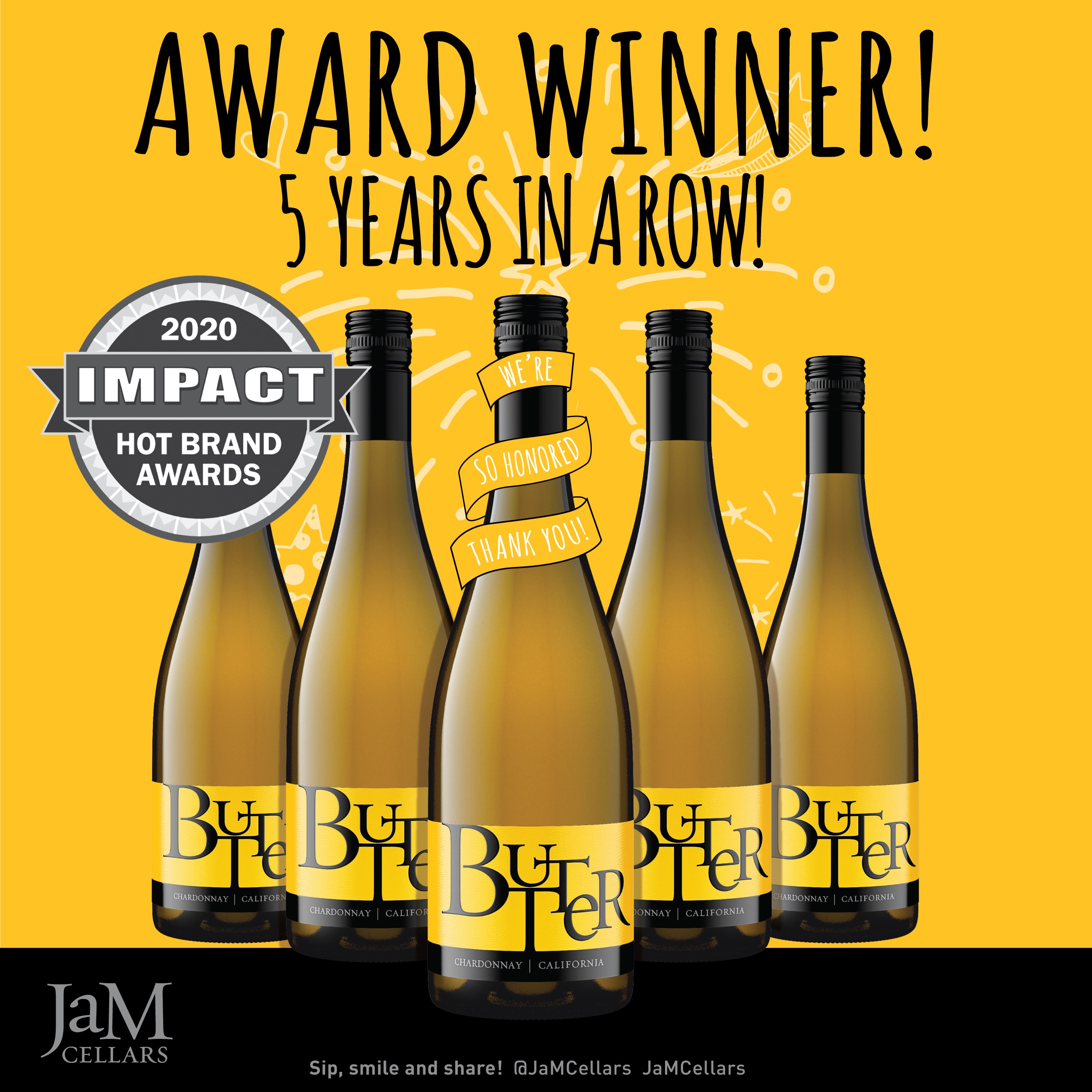 Butter Chardonnay Named Impact Hot Brand 2020, 5th Consecutive Year.