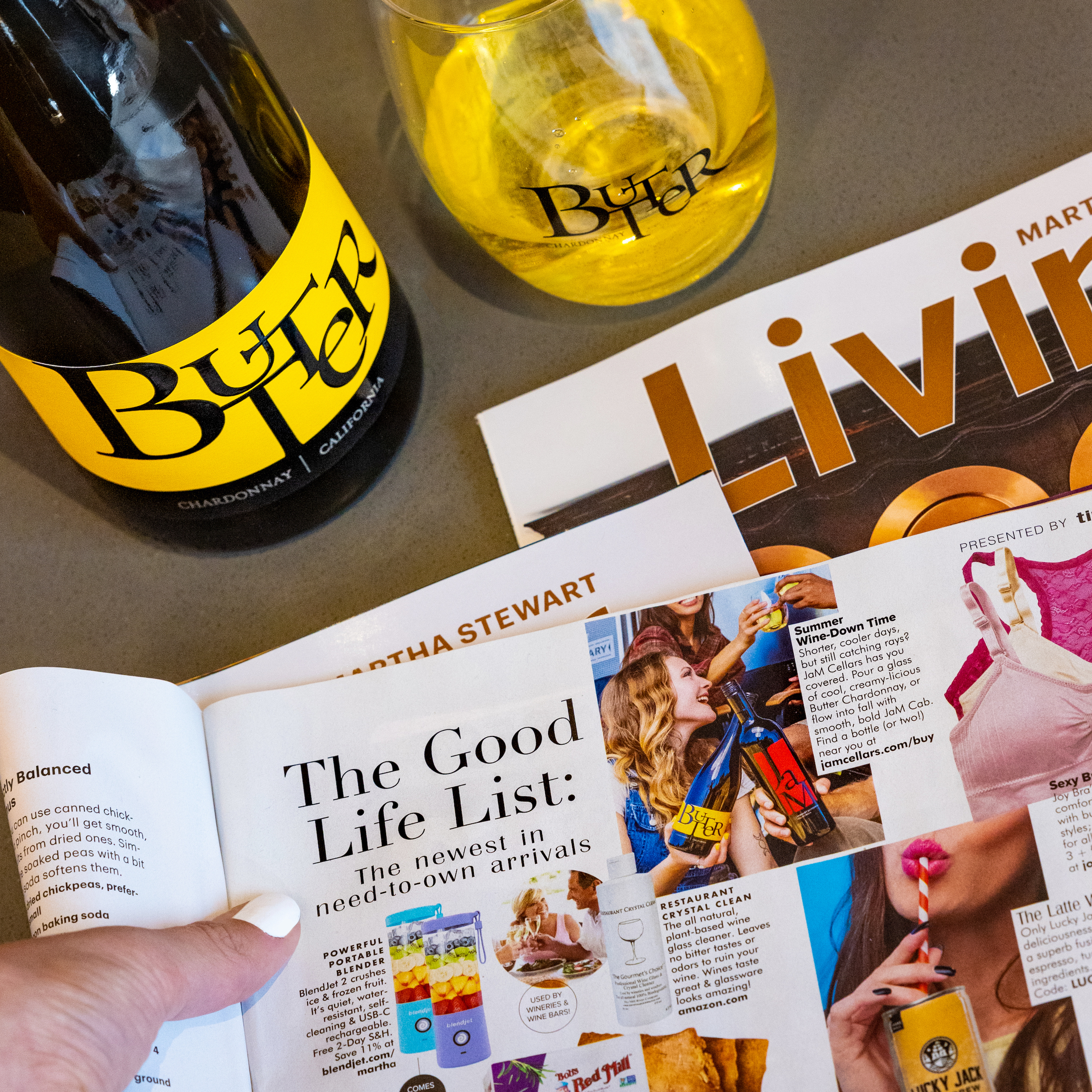 Butter Chardonnay and JaM Cab make the Martha Stewart Living Good Life List