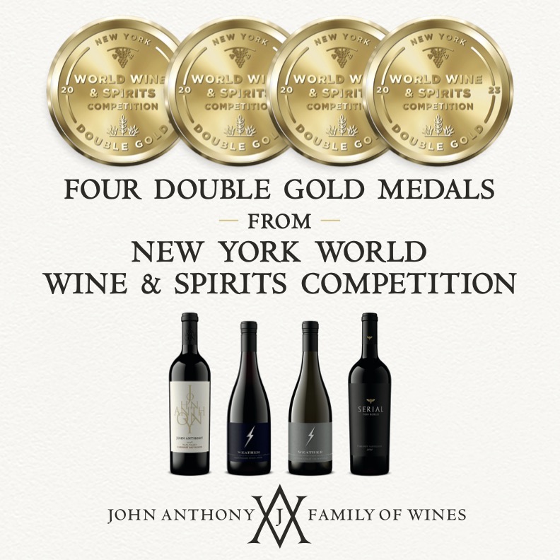 John Anthony Family of Wines Sweeps New York World Wine & Spirits Competition with Four Double Gold Medals